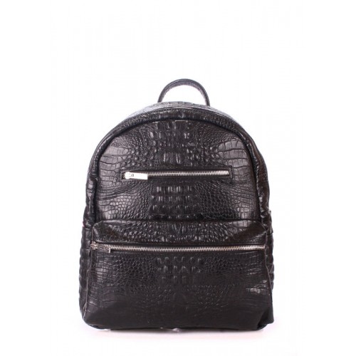 Рюкзак жіночий шкіряний POOLPARTY mini-bckpck-leather-croco-black