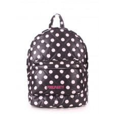 Рюкзак стьобаний POOLPARTY backpack-theone-black-dots чорний