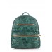 Рюкзак женский кожаный POOLPARTY mini-bckpck-leather-croco-green зеленый