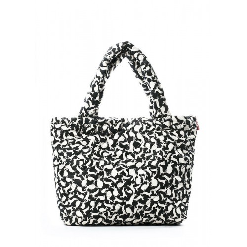 Дутая сумка POOLPARTY в зайцах pool-65-white-rabbits черная