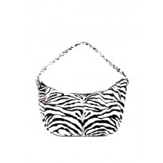 Компактная женская сумка POOLPARTY poolparty-purse-zebra черно-белая