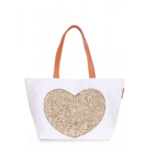 Коттоновая сумка POOLPARTY Love Tote pool-lovetote-white