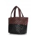 Стьобана сумка POOLPARTY broadway-quilted-brown-black коричнева з чорним