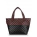 Стьобана сумка POOLPARTY broadway-quilted-brown-black коричнева з чорним