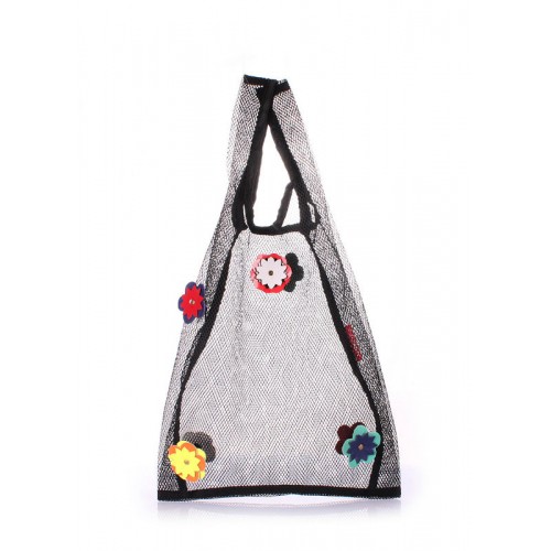 Сітчаста авоська POOLPARTY flower-mesh-tote чорна