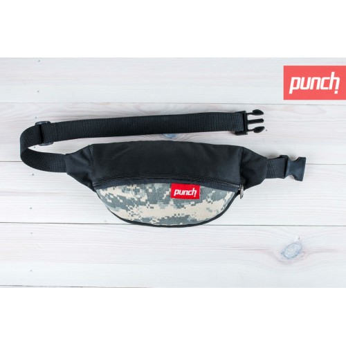 Поясная сумка Punch Black Acupat серая с черным