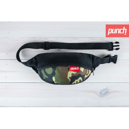 Поясна сумка Punch Black Camo чорна з камуфляжем