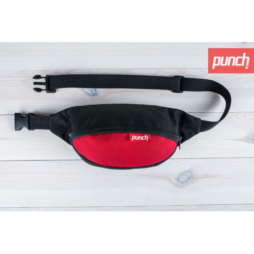 Поясна сумка Punch Black Red червоно-чорна