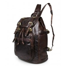 Мужской кожаный рюкзак TIDING BAG 6085C коричневый