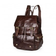 Рюкзак кожаный TIDING BAG 7249C коричневый