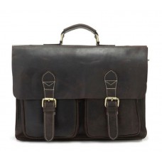 Чоловічий шкіряний портфель TIDING BAG 7105R темно-коричневий