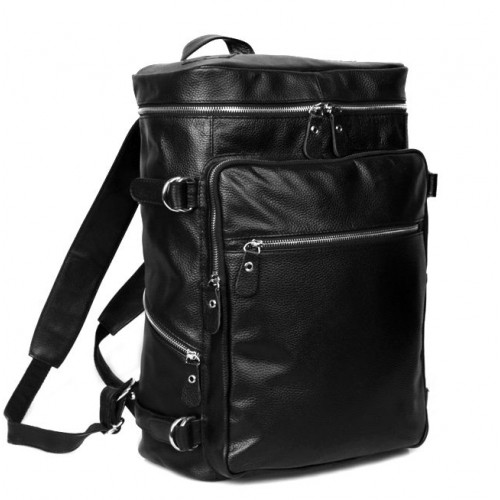 Мужской кожаный рюкзак TIDING BAG T3035 черный