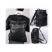 Мужской кожаный рюкзак TIDING BAG T3035 черный