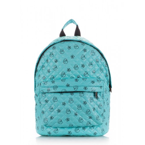 Рюкзак стеганый с уточками POOLPARTY backpack-theone-blue-ducks голубой