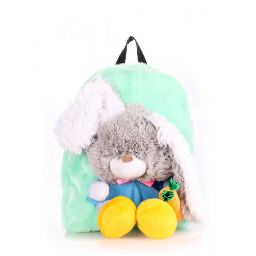 Детский рюкзак POOLPARTY kiddy-backpack-rabbit-green зеленый