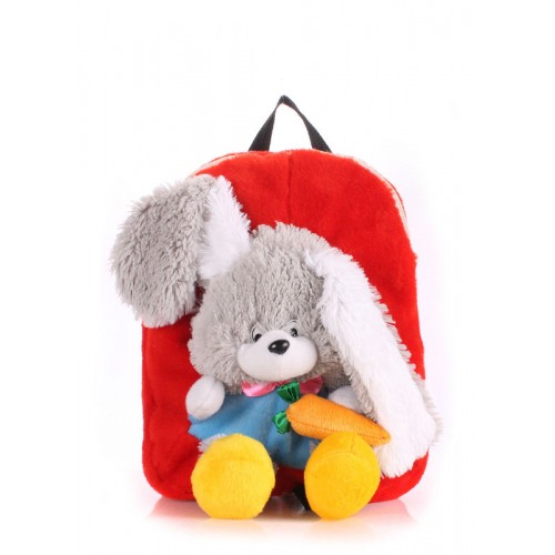 Детский рюкзак POOLPARTY kiddy-backpack-rabbit-red красный