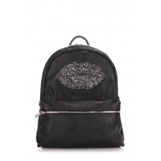 Рюкзак женский POOLPARTY mini-bckpck-lips-black черный