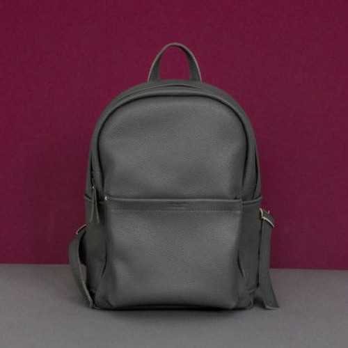 Женский кожаный рюкзак Carbon Dark Grey серый