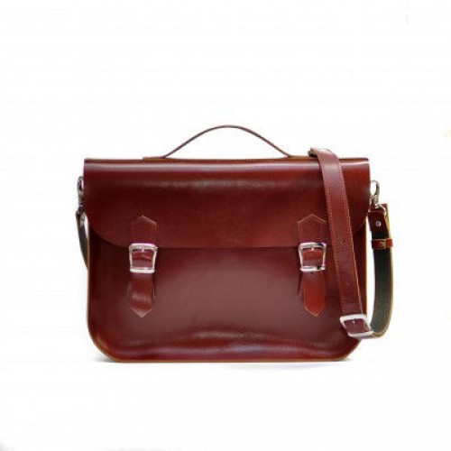 Женская кожаная сумка College satchel красная