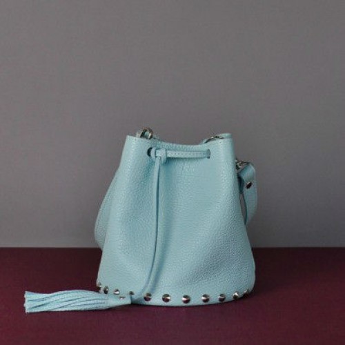 Жіноча шкіряна сумка Cross-R Aqua блакитна