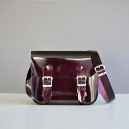 Женский кожаный клатч Satchel Mini Gloss бордовый