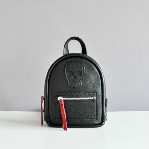 Женский кожаный рюкзак Baby Sport Skull Black чёрный