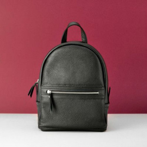 Женский кожаный рюкзак Sport Black чёрный