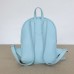 Женский кожаный рюкзак Carbon Blue голубой