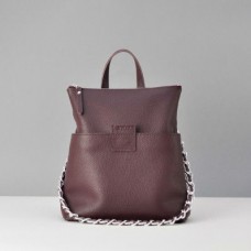 Жіноча шкіряна сумка-рюкзак K-2 burgundy фіолетова