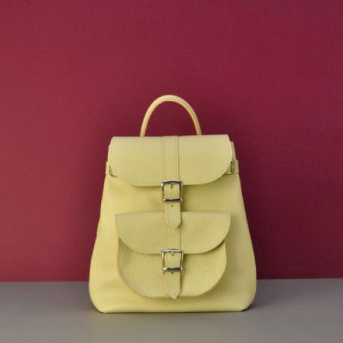 Женский кожаный рюкзак Classik Lemon жёлтый