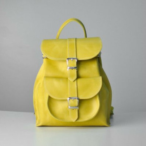 Жіночий шкіряний рюкзак Tulip Lemon жовтий