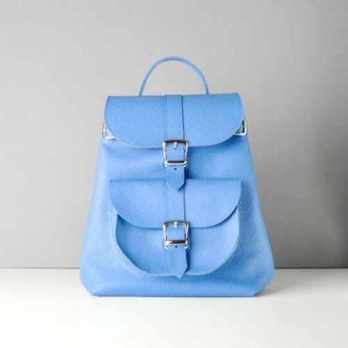 Жіночий шкіряний рюкзак Classik Sky blue