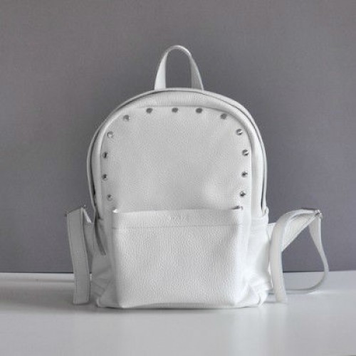 Женский кожаный рюкзак Carbon-S White белый