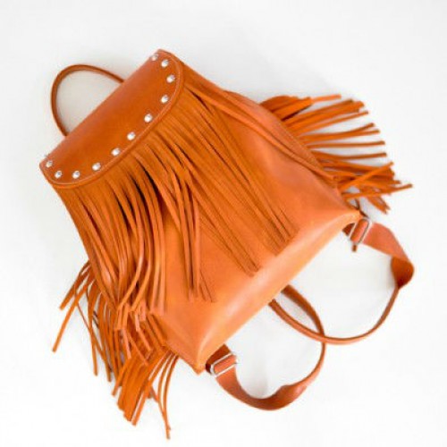 Жіночий шкіряний рюкзак Ethnic Orange оранжевий