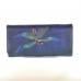 Кошелек женский кожаный ручной работы Dragonfly Blue синий