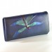 Кошелек женский кожаный ручной работы Dragonfly Blue синий