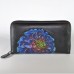 Кошелек женский кожаный ручной работы Zinnia Blue черный