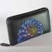 Кошелек женский кожаный ручной работы Zinnia Blue черный