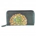 Кошелек женский кожаный ручной работы Zinnia Gold черный