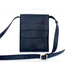Мужская кожаная сумка Wellbags Messenger blue horse W029.2 синяя