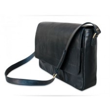 Мужской кожаный портфель Wellbags Classic messenger black W043 чёрный
