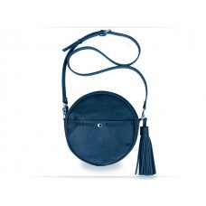 Шкіряна жіноча сумка Wellbags Blue bag circle (W038) темно-синя