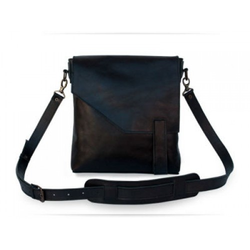 Чоловіча шкіряна сумка Wellbags Vladslav messenger bag W034 чорна