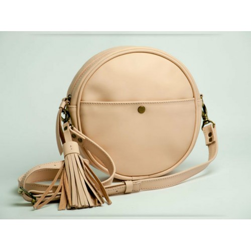 Шкіряна жіноча сумка Wellbags Light peach bag circle (W038.4) персикова