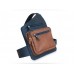 Чоловіча шкіряна сумка Wellbags Messenger mini bag W030 синьо-коричнева