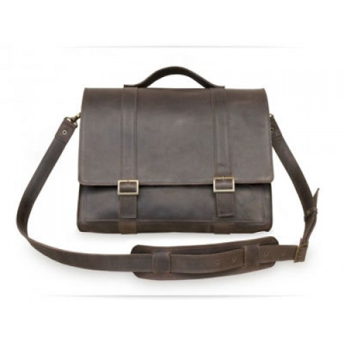 Мужской кожаный портфель Wellbags Bag Briefcase brown W045 коричневый