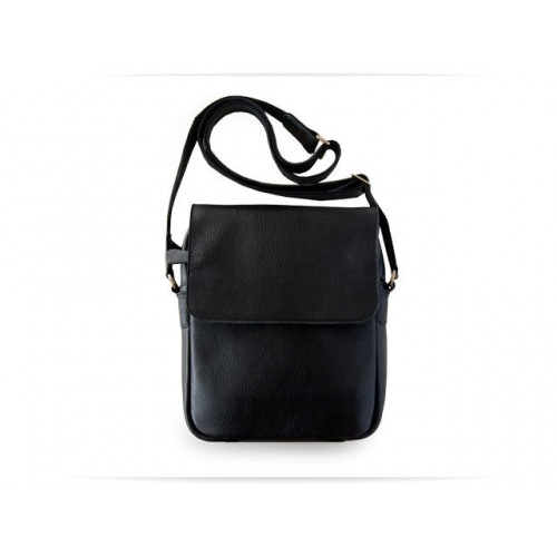 Чоловіча шкіряна сумка Wellbags Messenger Junius black (W051.1)