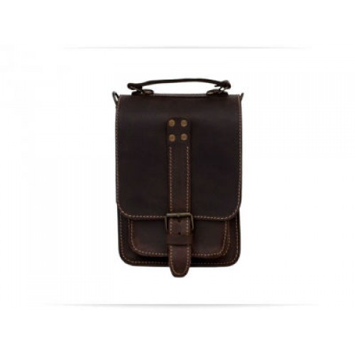 Мужская кожаная сумка Wellbags Messenger Retro brown W052 коричневая