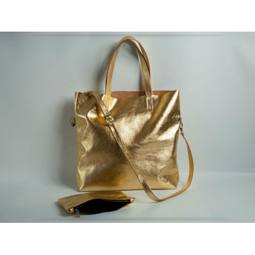 Женская кожаная сумка Wellbags Shopper bag GoldMoon (W001.2) золотая