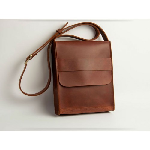 Мужская кожаная сумка Wellbags Messenger ocher horse (W029.3)